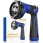 FANHAO Heavy Duty Garden Hose Nozzle, Metal Hose Sprayer Easy Thumb Control - color: Blue
