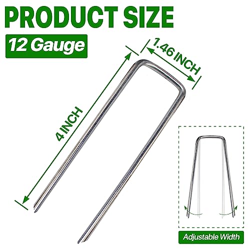 4 Inch Landscape Staples Galvanized Garden Stakes 100 Pack - size: 4inch100pcs