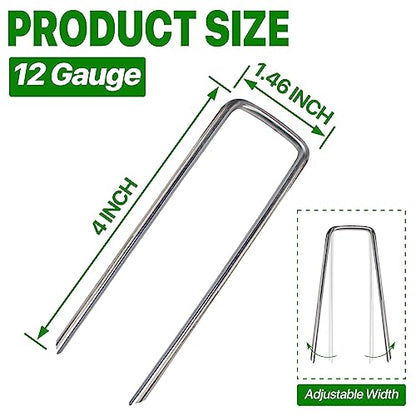 4 Inch Landscape Staples Galvanized Garden Stakes 100 Pack - size: 4inch100pcs