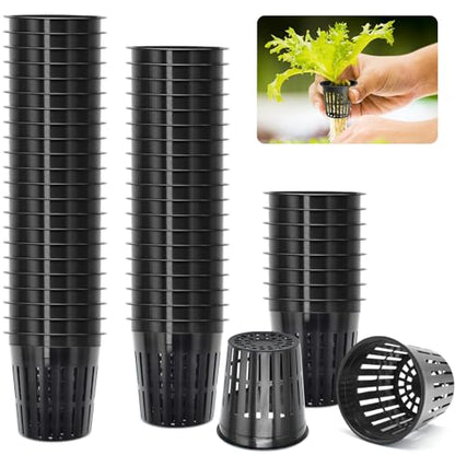 ZeeDix 2 Inch Net Pots for Hydroponics 50 Pack Net Cups Hydroponic Baskets - color: Black - 50 Pcs