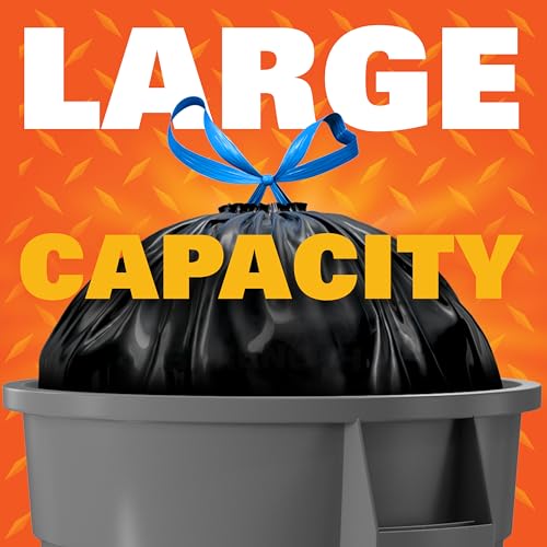 Hefty Strong 30 Gallon Trash Bags with Drawstrings, Black, Unscented, 74ct - size: 74 Count (Pack of 1)
