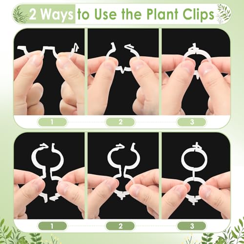 300PCS Plant Support Clips, Reusable Tomato Clips for Climbing Plants