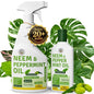 Neem Oil Spray for Plants with Peppermint - Makes 320 Fl Oz - 20 Times Refill- DIY Kit 16 Oz | Indoor & Outdoor Leaf Wash & Shiner, Multi Purpose