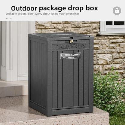 Package Delivery Box for Outside, Black - color: Black
