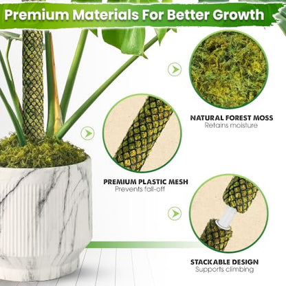 DUSPRO 2 Pack 22" Black Stackable Mesh Moss Pole for Plants - color: 2pcs Black