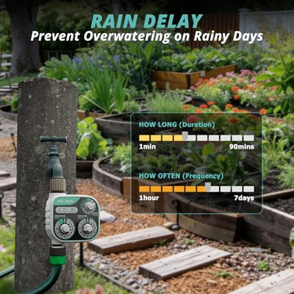 QUOBAS Mechanical Dial Hose Timer, Waterproof Sprinkler Timer