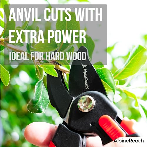 AlpineReach Pruning Shears Set Bypass and Anvil for Gardening, Sharp Ergonomic Pruners, Adjustable Soft Handle for Small & Large Hands, Heavy Duty High Carbon Steel Blade, Secateurs, Gift Box - style: Pruning Shears Set