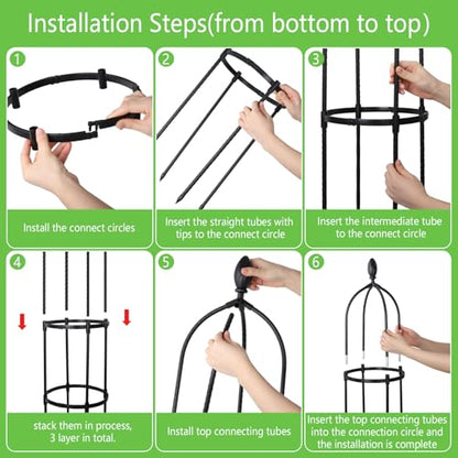 2 Pack 5Ft Tall Garden Obelisk Trellis for Climbing Plants Outdoor - size: 5 Ft（2Pcs）