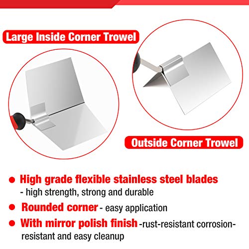 Goldblatt 2 Piece Drywall Corner Tool Set, Outside & Inside Corner Trowel