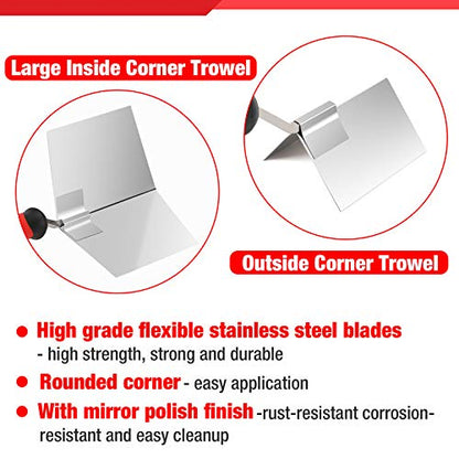 Goldblatt 2 Piece Drywall Corner Tool Set, Outside & Inside Corner Trowel