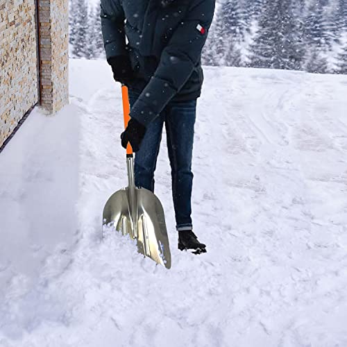 Ashman Aluminium 48 inch Snow Shovel with Large Head and Durable Handle. (Scoop Shovel, 1 Pack). - size: 1 Pack, style: Scoop Shovel