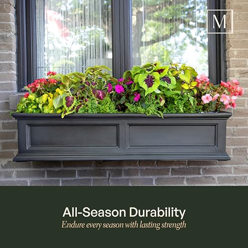 Mayne Fairfield 24in Self-Watering Rectangular Window Box Planter, Espresso - color: Espresso, size: 24in
