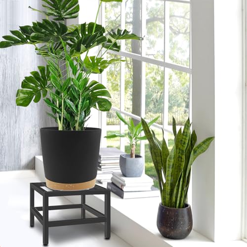 Lilybud--lily Plant Stand Indoor Outdoor, 2 Pcs Heavy Duty Plant Stands Metal Pedestal Stand for Indoor Outdoor, Wrought Iron Flower Stand Display Planter Shelf for Garden Deck Living Room - size: 12''-2P