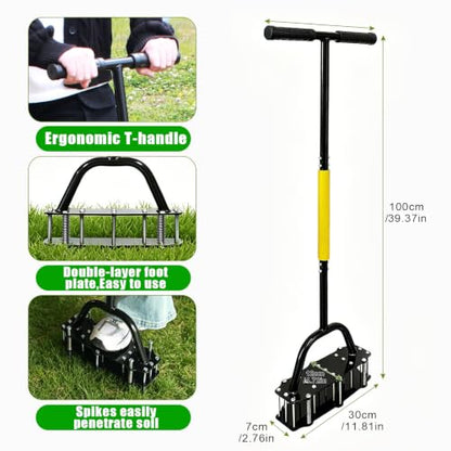 Manual Aerator Lawn Tool with 17 Spikes