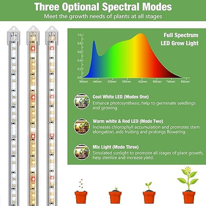 Kullsinss 16in Grow Light Strips, 4-Bar 240 LEDs Full Spectrum Plant Light - color: 4 Bars, size: 2 Pack