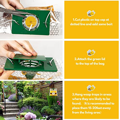 Outdoor Disposable Yellow Jacket & Wasp Traps 8 Pack - size: 8 Pack