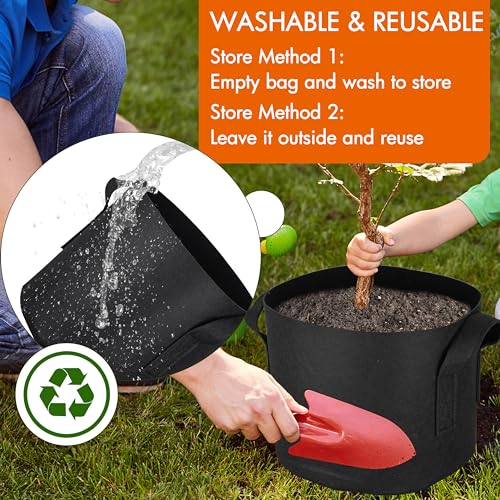 Gardzen 10-Pack 2 Gallon Grow Bags Fabric Pots with Heavy Duty Handles - size: 2 Gallons
