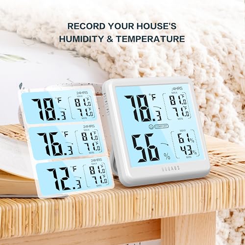 DOQAUS Digital Hygrometer Indoor Thermometer Humidity Meter with Backlight