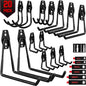 20 Pack Heavy Duty Garage Storage Hooks with Extension Cord Organizer, Solid Steel Wall Mount Hook Set with Anti-Slip Coating Utility J Hooks for Ladders,Bikes,Ropes,Broom,Garden,Yard and Power Tools - style: 20-Pack Hooks + 6 Straps
