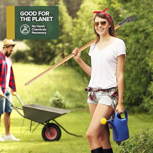 Stock Your Home Stand Up Weed Puller Tool, Heavy Duty Weeding Tool with Long Handle for Crabgrass and Dandelion Removal, Standing Weed Puller for Gardening Projects, Hand Weeder Remover Tool