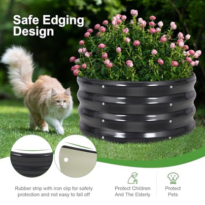 Galvanized Raised Garden Bed- 2Pcs 2x2x1FT Planter Boxes, Grey - color: Gray, size: 2x2x1FT