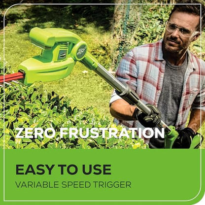 Greenworks 40V 8 in Pole Saw Hedge Trimmer Kit, 2.0 Ah Battery and Charger