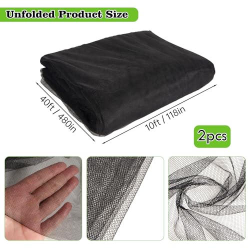 78x10Ft Mosquito Netting Garden Mesh Netting, Fly Bird Net Barrier Hunting Blind Plant Protecting Net, 3x24m,Black - color: Black, size: 10 x 78 ft
