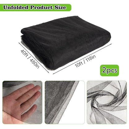 78x10Ft Mosquito Netting Garden Mesh Netting, Fly Bird Net Barrier Hunting Blind Plant Protecting Net, 3x24m,Black - color: Black, size: 10 x 78 ft