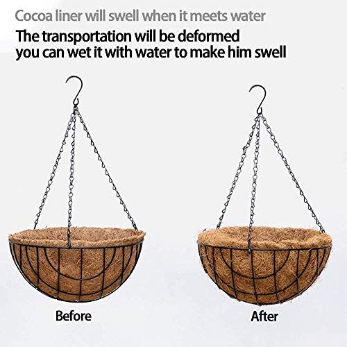 4 PCS 14 Inch Round Coco Liners Coconut Liners for Hanging Planters, Hanging Basket Replacement Coco Liners, Round Basket，100% Natural Coco Coir Liners for Hanging Basket - size: 14in/4pcs