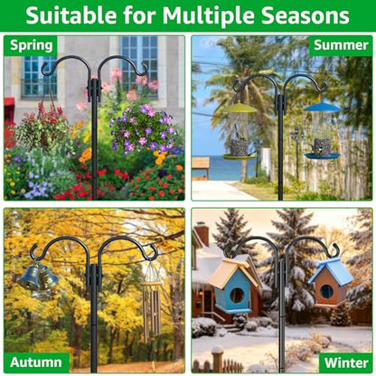 GOFORWILD 2 Pack Adjustable 84inch Double Shepherds Hook for Outdoor - size: 84 Inch
