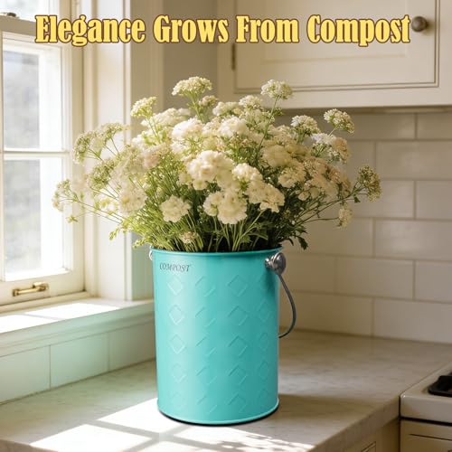 AOSION Countertop Compost Bin Kitchen,Odorless Indoor Compost Bin with Lid - color: Light Green