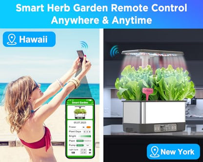 Hydroponics Growing System,Smart Indoor Herb Garden with Grow Light,8 Pods