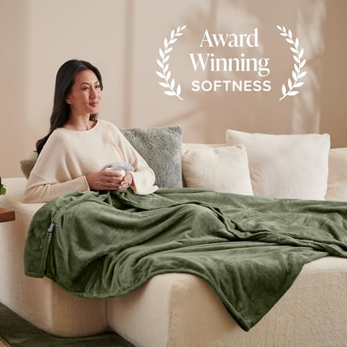 Bare Home Fleece Blanket Luxury Microplush (Full/Queen, Cypress) - color: 11 - Cypress, size: Full/Queen