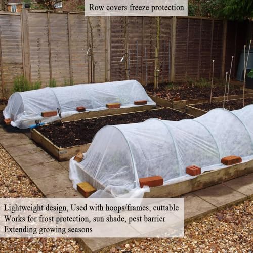 Frost Cloth Plant Freeze Protection, 7x25 Ft Floating Row Cover - size: 7x25 FT