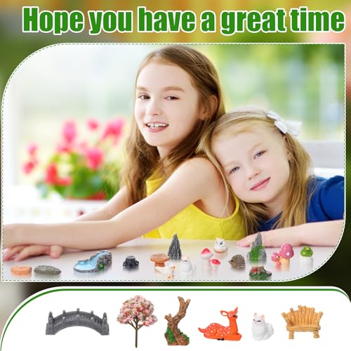 65 Pcs Fairy Garden Accessories Mini Resin Animals Figures