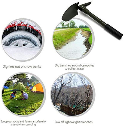 HongK- Green Hiking Multi-Functional Military Folding Shovel Survival Spade Emergency Green [P/N: ET-Shovel001] - color: Green, size: Small Size