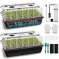 BlumWay 120-Cell Self-Watering Seed Starter Tray with Grow Light, Black - color: Black