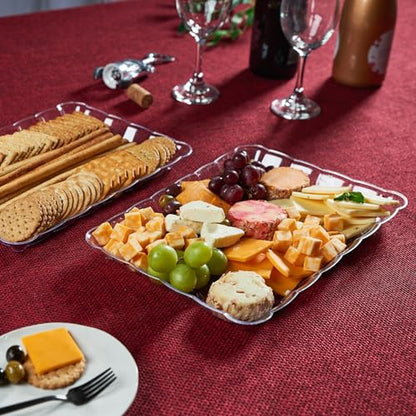 Plasticpro Plastic Serving Trays - Serving Platters Rectangle 9X13 Disposable Party Dish 8 Clear - color: Clear
