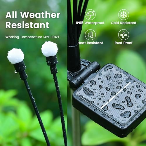 Solar Garden Lights, 2Pack 20LED Swaying Solar Lights Outdoor - color: Warm White