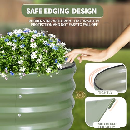 Galvanized Raised Garden Bed - 2 Pcs 4x2x1FT Planter Box, Green - color: Green, size: 4x2x1ft