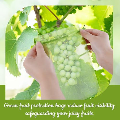 100PCS 8"x12" Fruit Protection Bags, Reusable Drawstring Mesh Fruit Covers Bags for Garden Trees – Green Fruit Netting Bags for Vegetables, Apples, Peaches, Grapes, Tomatoes, Citrus - size: 8x12 Inch