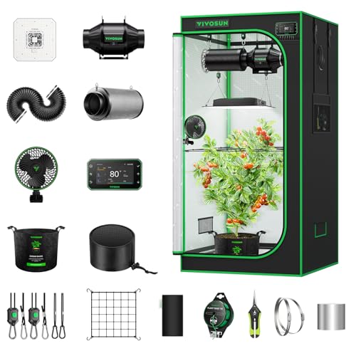 VIVOSUN 2.7x2.7ft Smart PRO Grow Tent Kit, E42A+ WiFi Control Grow System - size: Plus 32"x32"x63"