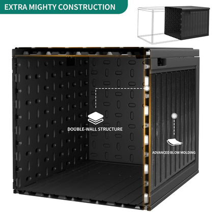 YITAHOME 90 Gallon Large Deck Box - color: Black, size: 90 Gallon