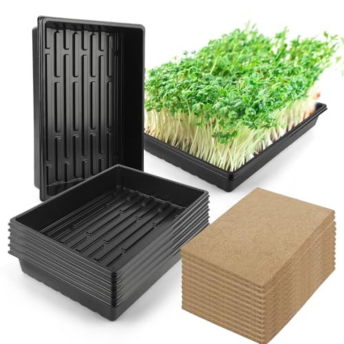 6 Pack Microgreens Growing Kit, Microgreens Trays for Indoor Gardening - size: 15in-6P with 12 Mats