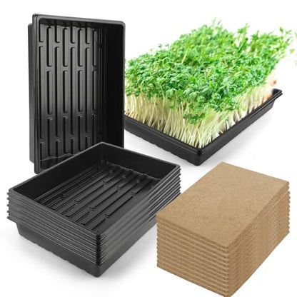 6 Pack Microgreens Growing Kit, Microgreens Trays for Indoor Gardening - size: 15in-6P with 12 Mats