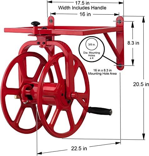 Liberty GARDEN 713 Revolution Multi-Directional Garden Hose Reel, Red - style: Industrial