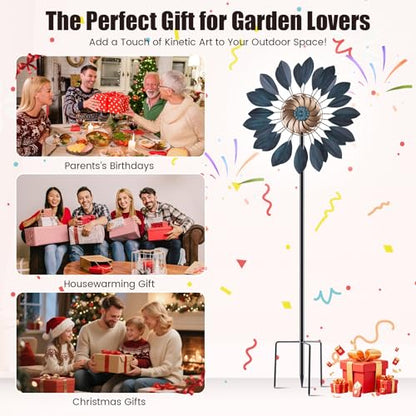 Wind Spinners Outdoor 84in Metal 360° Dual Direction Yard Garden Art Decor