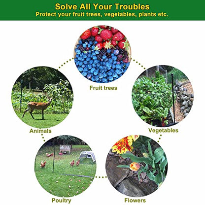 KLEWEE Bird Netting, 7.5x25 FT Heavy Plastic Duty Garden Netting Deer Fence - size: 7.5 x 25 FT