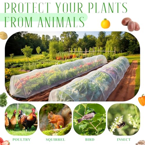 2 Pcs 18 x 118 inch Mesh Garden Greenhouse Tunnel Netting Protection Netting Pest Barrier Vegetable Plant Ultra Fine Mesh Cover Fruit Flowers Row Cover for Raised Beds Garden Greenhouse