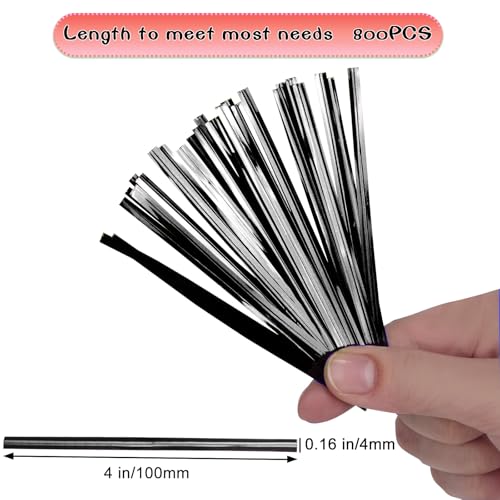 4 Inches Twist Ties for Bags,800pcs Bread Ties for Plastic Bags,Black Twist Ties,Twisty Ties for Candy Bags, Coffee Bags, Snacks, Cake Pops, Party Supplies - color: Black